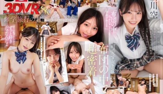 【VR】【8K】修学旅行中に仮病を装い同級生の新川と布団の中で相思相愛イチャイチャセックス 新川空